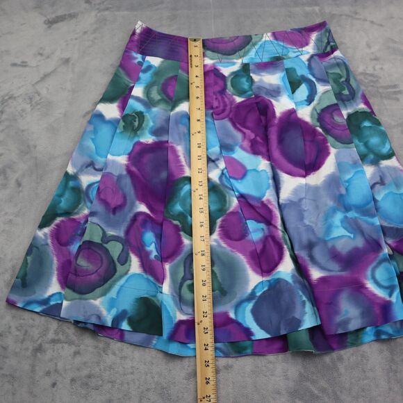 CCDK Skirt Womens 8 Multicolor A Line Pleated Knee Length Hook Eye Zip - Picture 4 of 15